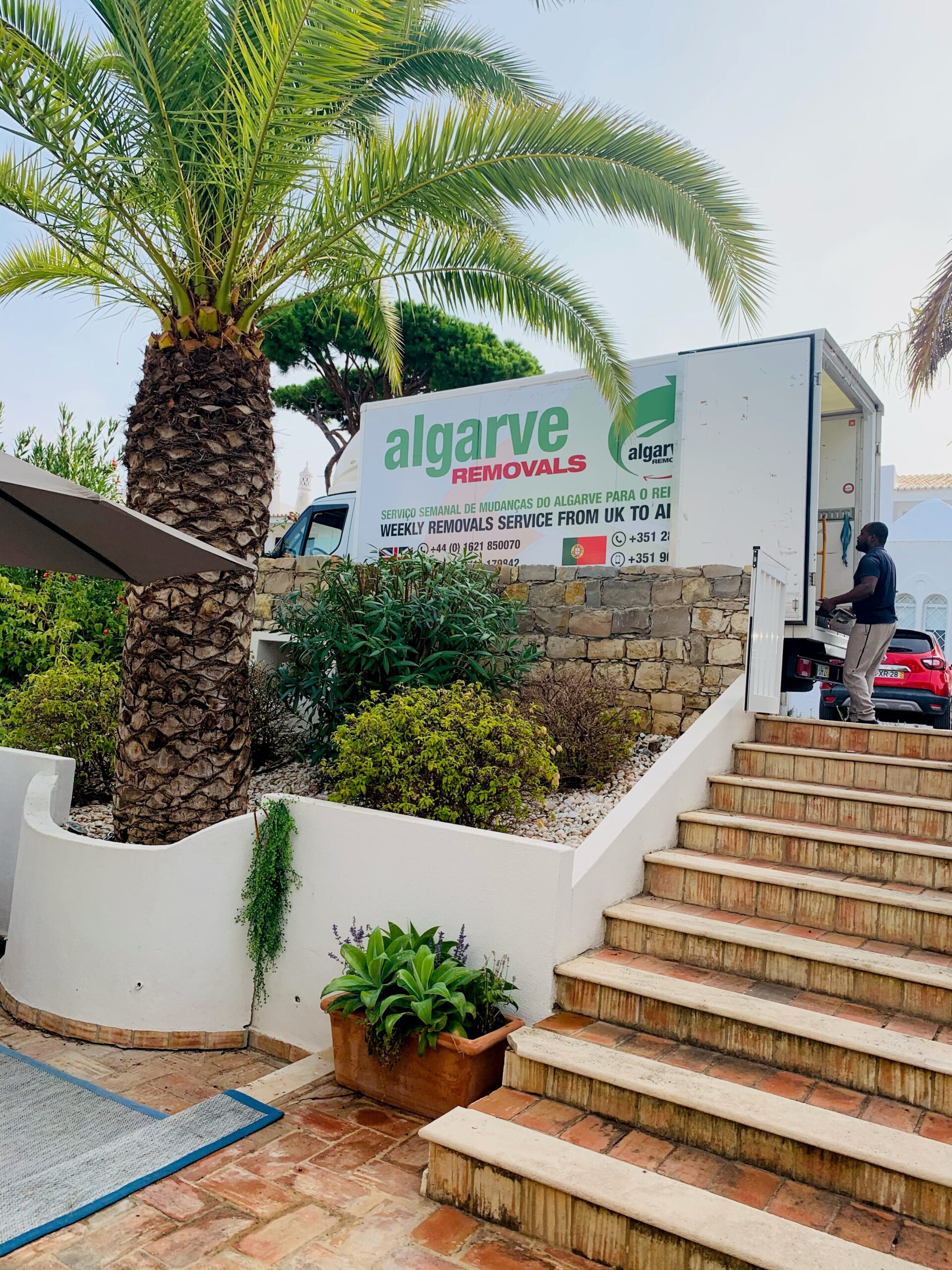 Van in portugal outside villa